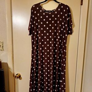 Polka dot floor length dress